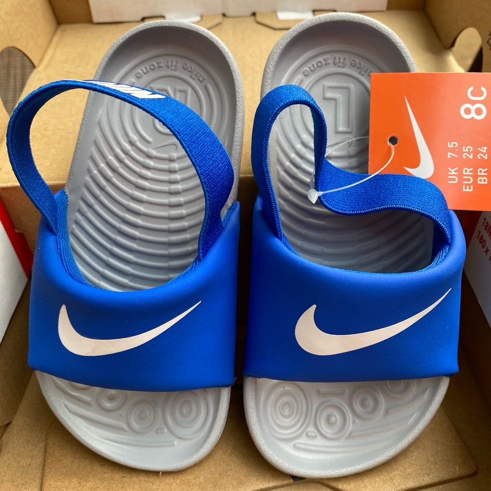 NWT nike slides with back strap. toddler size 8c.